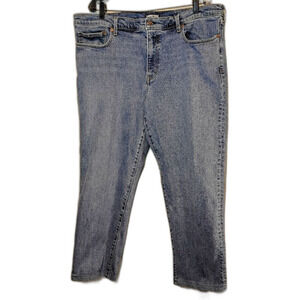 Lands' End Square Rigger Men's Relaxed Fit Jeans 42 Blue Denim Vintage Wash